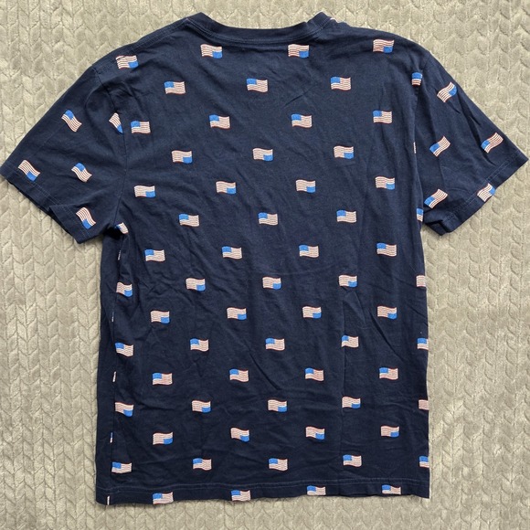 IML Issac Morris T-shirt USA Flag July 4th Size Large Navy Blue Patriotic Vet - Picture 5 of 5